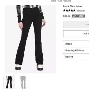 High Rise Slim Black Flare Jeans